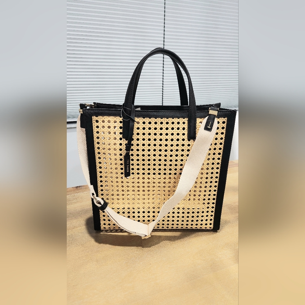 NWT TED BAKER LONDON Rattan With Black Accents Tote Crossbody